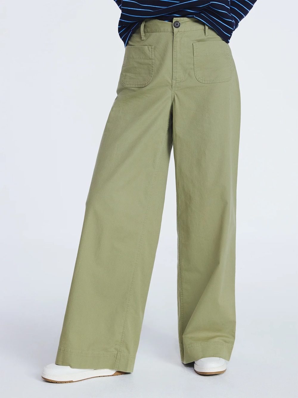 FREE ASSEMBLY PATCH POCKET WIDE LEG PANTS